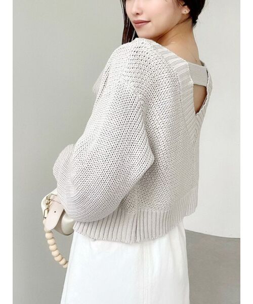 RESEXXY（リゼクシー）の「ワイドスリーブニットショートカーディガン（カーディガン/ボレロ・レディース・ブルー/ブラック/ライトグレー・FREE）」の2枚目の写真