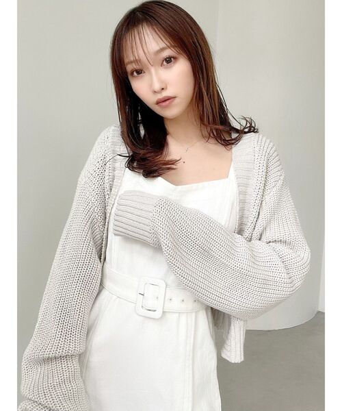 RESEXXY（リゼクシー）の「ワイドスリーブニットショートカーディガン（カーディガン/ボレロ・レディース・ブルー/ブラック/ライトグレー・FREE）」の7枚目の写真