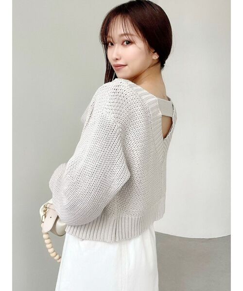 RESEXXY（リゼクシー）の「ワイドスリーブニットショートカーディガン（カーディガン/ボレロ・レディース・ブルー/ブラック/ライトグレー・FREE）」の11枚目の写真