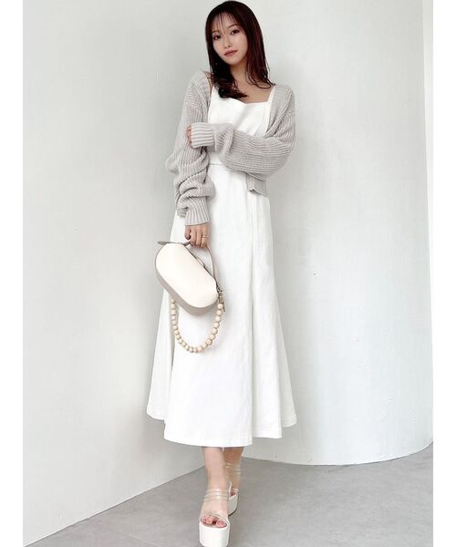 RESEXXY（リゼクシー）の「ワイドスリーブニットショートカーディガン（カーディガン/ボレロ・レディース・ブルー/ブラック/ライトグレー・FREE）」の4枚目の写真