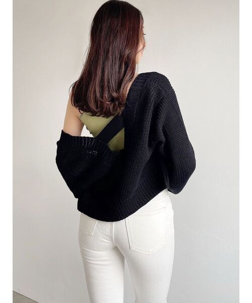 RESEXXY（リゼクシー）の「ワイドスリーブニットショートカーディガン（カーディガン/ボレロ・レディース・ブルー/ブラック/ライトグレー・FREE）」の19枚目の写真