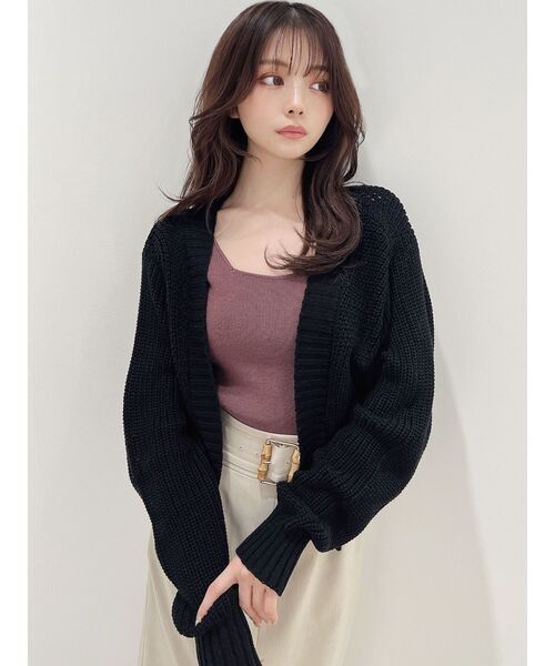 RESEXXY（リゼクシー）の「ワイドスリーブニットショートカーディガン（カーディガン/ボレロ・レディース・ブルー/ブラック/ライトグレー・FREE）」の12枚目の写真