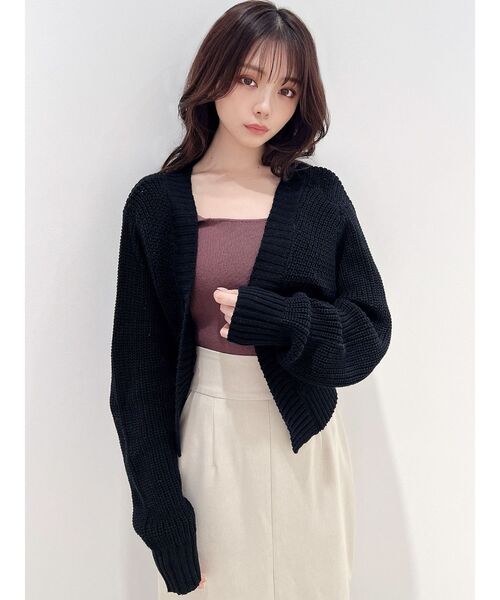 RESEXXY（リゼクシー）の「ワイドスリーブニットショートカーディガン（カーディガン/ボレロ・レディース・ブルー/ブラック/ライトグレー・FREE）」の16枚目の写真