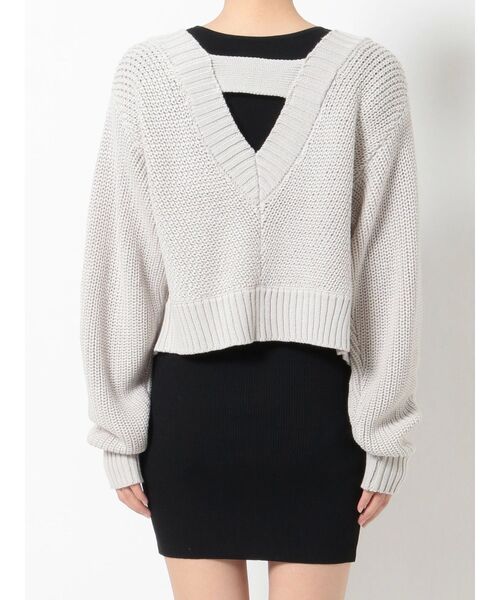 RESEXXY（リゼクシー）の「ワイドスリーブニットショートカーディガン（カーディガン/ボレロ・レディース・ブルー/ブラック/ライトグレー・FREE）」の6枚目の写真