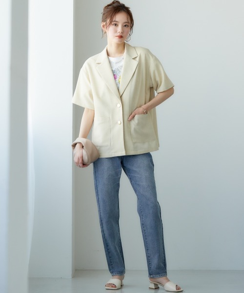 miclat（ミクラ）の「大きいサイズ　半袖ジャケット　miclat（ミリタリージャケット・レディース・チャコール/イエロー系・3L/4L/L/5L/LL）」の11枚目の写真