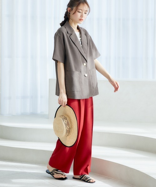 miclat（ミクラ）の「大きいサイズ　半袖ジャケット　miclat（ミリタリージャケット・レディース・チャコール/イエロー系・3L/4L/L/5L/LL）」の10枚目の写真