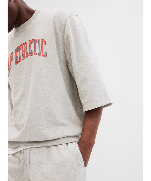 GAP（ギャップ）の「ヴィンテージソフト GAPロゴ ５分袖 スウェット・トレーナー(ユニセックス)（スウェット・メンズ・ライトグレー/パープル/イエロー/ブラック/ブルー/ホワイト・S/L/M/XL/XS）」の14枚目の写真