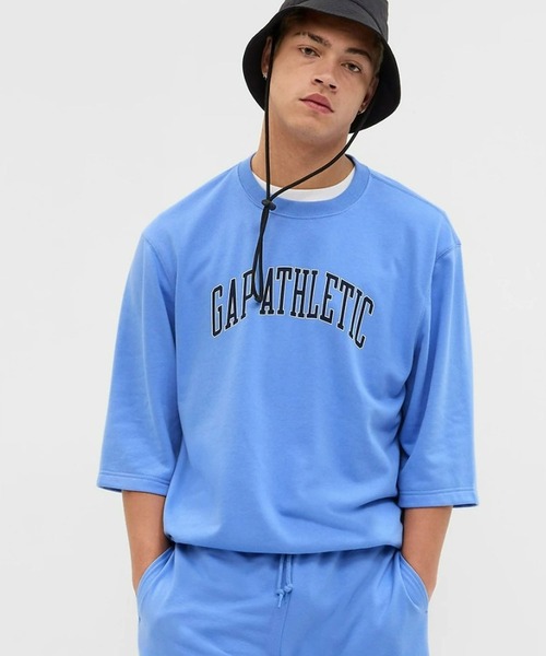 GAP（ギャップ）の「ヴィンテージソフト GAPロゴ ５分袖 スウェット・トレーナー(ユニセックス)（スウェット・メンズ・ライトグレー/パープル/イエロー/ブラック/ブルー/ホワイト・S/L/M/XL/XS）」の5枚目の写真