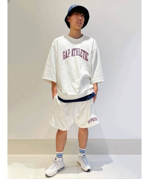 GAP（ギャップ）の「ヴィンテージソフト GAPロゴ ５分袖 スウェット・トレーナー(ユニセックス)（スウェット・メンズ・ライトグレー/パープル/イエロー/ブラック/ブルー/ホワイト・S/L/M/XL/XS）」の7枚目の写真