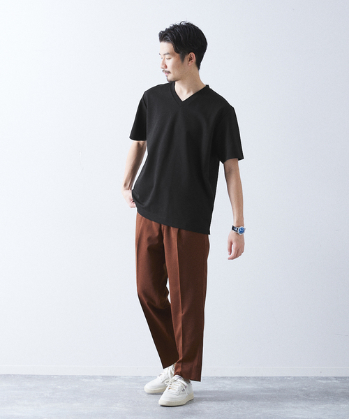 417 EDIFICE(フォーワンセブンエディフィス)の「【Made in Japan】コンパクトポンチ S/S Vネック(Tシャツ/カットソー・メンズ・ホワイト/ブラック/グレー/ブラック系その他・SMALL/MEDIUM/LARGE)」の17枚目の写真