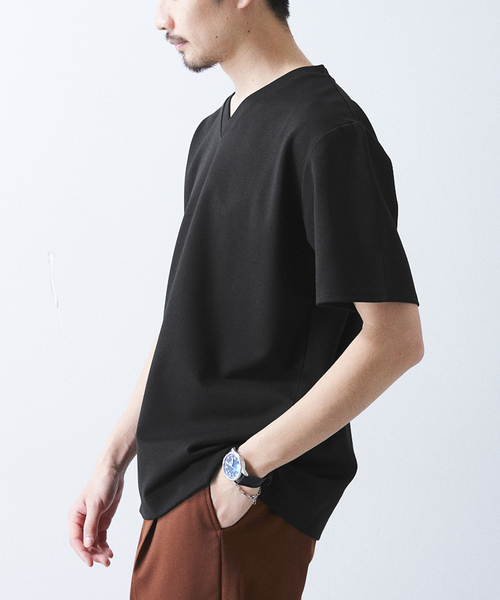 417 EDIFICE(フォーワンセブンエディフィス)の「【Made in Japan】コンパクトポンチ S/S Vネック(Tシャツ/カットソー・メンズ・ホワイト/ブラック/グレー/ブラック系その他・SMALL/MEDIUM/LARGE)」の18枚目の写真