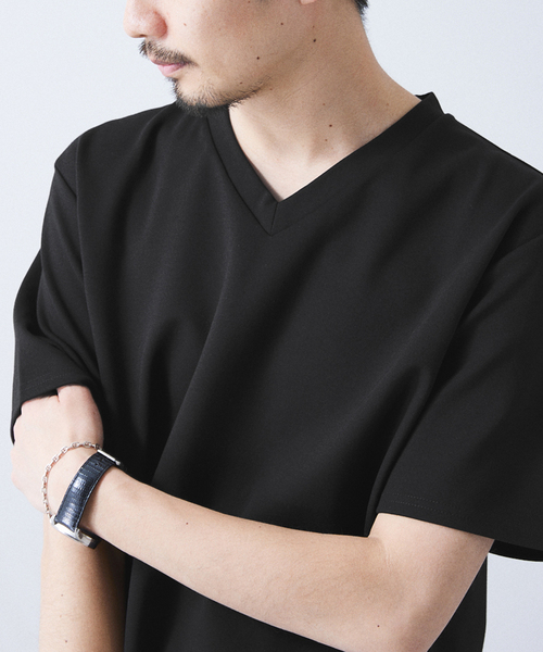 417 EDIFICE(フォーワンセブンエディフィス)の「【Made in Japan】コンパクトポンチ S/S Vネック(Tシャツ/カットソー・メンズ・ホワイト/ブラック/グレー/ブラック系その他・SMALL/MEDIUM/LARGE)」の12枚目の写真