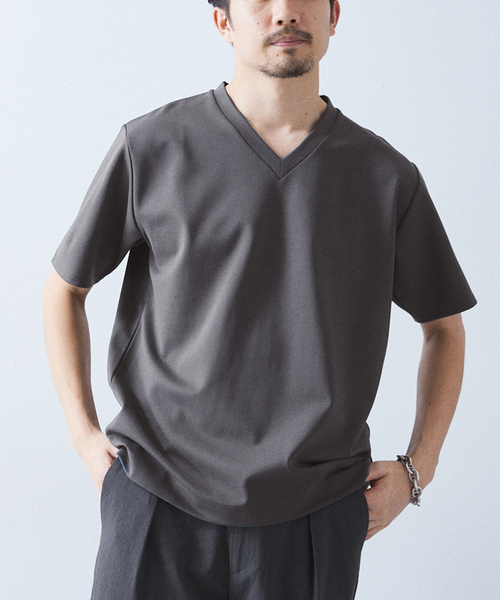 417 EDIFICE(フォーワンセブンエディフィス)の「【Made in Japan】コンパクトポンチ S/S Vネック(Tシャツ/カットソー・メンズ・ホワイト/ブラック/グレー/ブラック系その他・SMALL/MEDIUM/LARGE)」の13枚目の写真