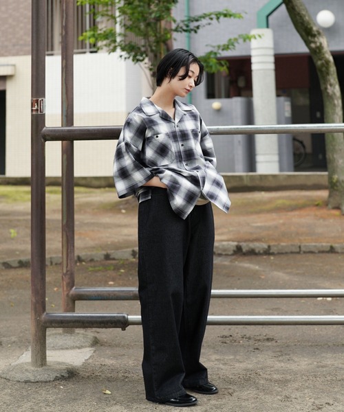 Air Tokyo（エアートウキョー）の「ブロード オンブレチェック オープンカラー シャツ <セレクトアイテム>（シャツ/ブラウス・メンズ・ブラック系その他/ブラウン系その他/ブルー系その他・LARGE/X-LARGE）」の5枚目の写真