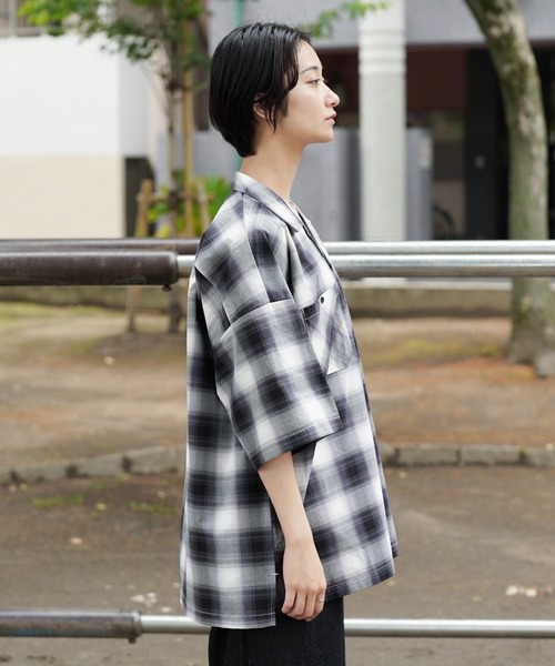 Air Tokyo（エアートウキョー）の「ブロード オンブレチェック オープンカラー シャツ <セレクトアイテム>（シャツ/ブラウス・メンズ・ブラック系その他/ブラウン系その他/ブルー系その他・LARGE/X-LARGE）」の10枚目の写真