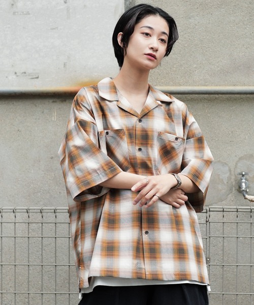 Air Tokyo（エアートウキョー）の「ブロード オンブレチェック オープンカラー シャツ <セレクトアイテム>（シャツ/ブラウス・メンズ・ブラック系その他/ブラウン系その他/ブルー系その他・LARGE/X-LARGE）」の12枚目の写真