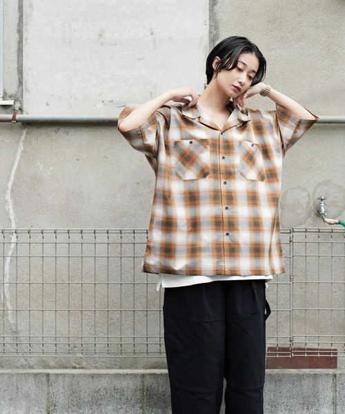 Air Tokyo（エアートウキョー）の「ブロード オンブレチェック オープンカラー シャツ <セレクトアイテム>（シャツ/ブラウス・メンズ・ブラック系その他/ブラウン系その他/ブルー系その他・LARGE/X-LARGE）」の14枚目の写真