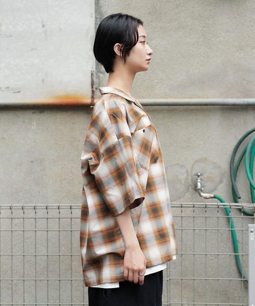 Air Tokyo（エアートウキョー）の「ブロード オンブレチェック オープンカラー シャツ <セレクトアイテム>（シャツ/ブラウス・メンズ・ブラック系その他/ブラウン系その他/ブルー系その他・LARGE/X-LARGE）」の17枚目の写真