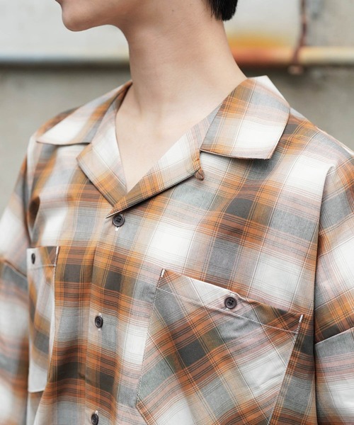 Air Tokyo（エアートウキョー）の「ブロード オンブレチェック オープンカラー シャツ <セレクトアイテム>（シャツ/ブラウス・メンズ・ブラック系その他/ブラウン系その他/ブルー系その他・LARGE/X-LARGE）」の19枚目の写真
