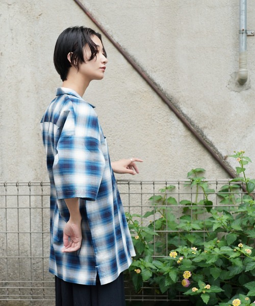 Air Tokyo（エアートウキョー）の「ブロード オンブレチェック オープンカラー シャツ <セレクトアイテム>（シャツ/ブラウス・メンズ・ブラック系その他/ブラウン系その他/ブルー系その他・LARGE/X-LARGE）」の22枚目の写真