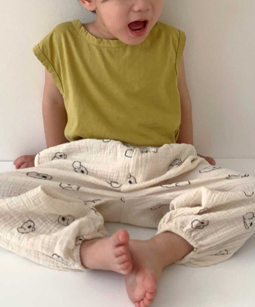 Tickle（ティックル）の「ベーシックショートスリーブカットソー（Tシャツ/カットソー・キッズ・ライトグリーン/アイボリー/ピンク/キャメル/ブルー・90/100/110/120/130/140）」の7枚目の写真