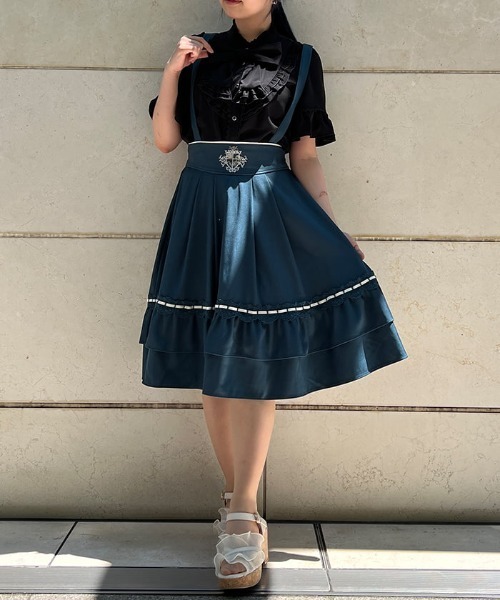 axes femme（アクシーズファム）の「サス付フリルスカート（スカート・レディース・ホワイト/ネイビー/グリーン・FREE）」の2枚目の写真