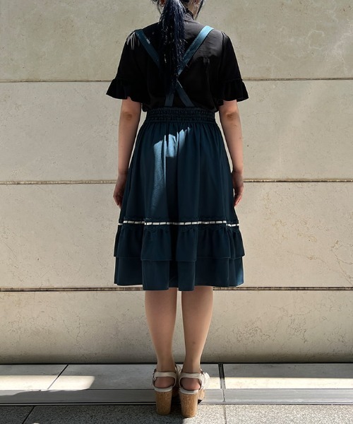 axes femme（アクシーズファム）の「サス付フリルスカート（スカート・レディース・ホワイト/ネイビー/グリーン・FREE）」の4枚目の写真