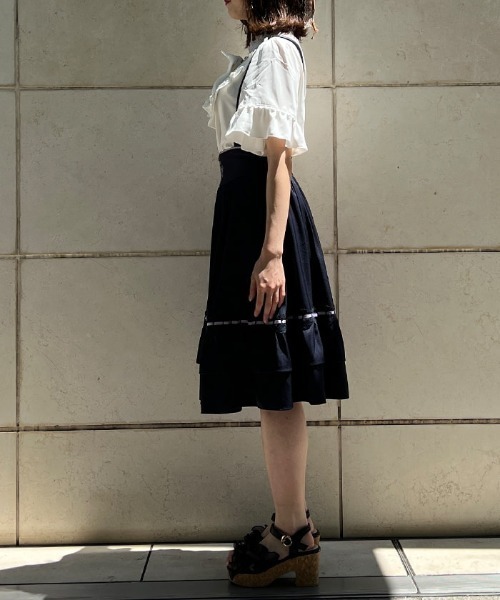 axes femme（アクシーズファム）の「サス付フリルスカート（スカート・レディース・ホワイト/ネイビー/グリーン・FREE）」の9枚目の写真