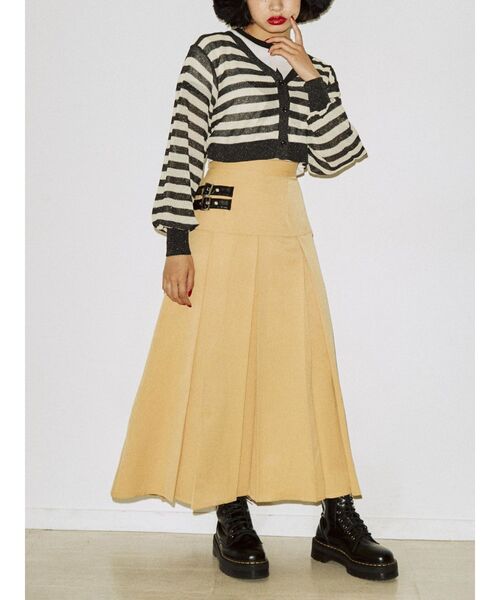 jouetie（ジュエティ）の「ボーダーシアーニットカーデ（カーディガン/ボレロ・レディース・ブラック/ボルドー/ブルー・MEDIUM）」の4枚目の写真