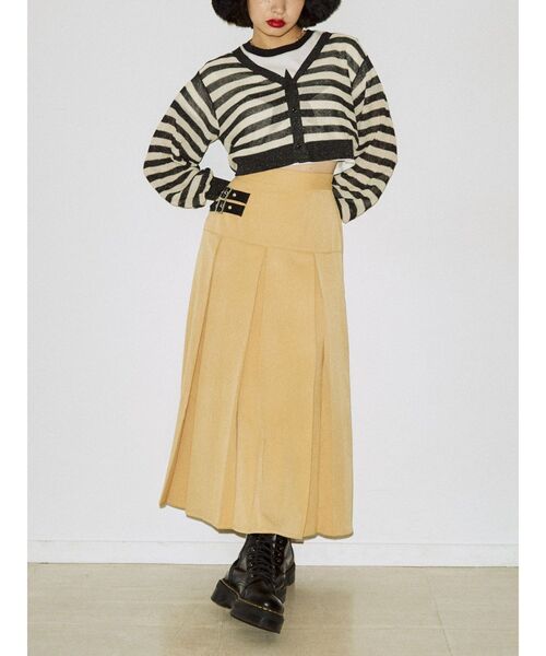 jouetie（ジュエティ）の「ボーダーシアーニットカーデ（カーディガン/ボレロ・レディース・ブラック/ボルドー/ブルー・MEDIUM）」の12枚目の写真