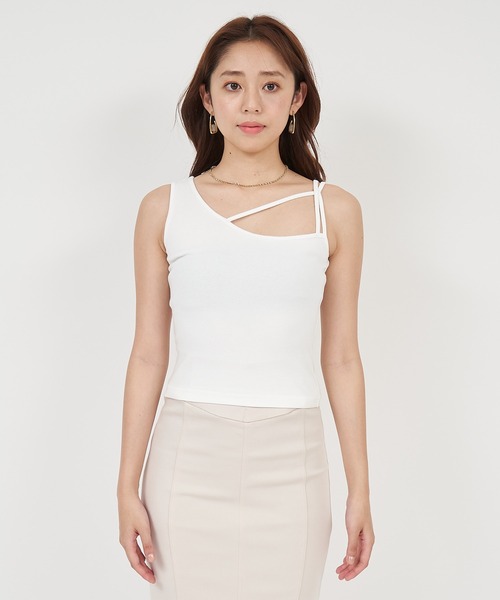 ROYAL PARTY(ロイヤルパーティー)の「2wayアシメレイヤードトップス(Tシャツ/カットソー・レディース・ブラック/ベージュ/ブルー・FREE)」の15枚目の写真