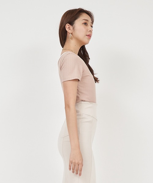 ROYAL PARTY(ロイヤルパーティー)の「2wayアシメレイヤードトップス(Tシャツ/カットソー・レディース・ブラック/ベージュ/ブルー・FREE)」の9枚目の写真