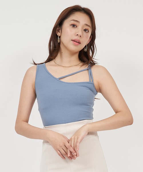 ROYAL PARTY(ロイヤルパーティー)の「2wayアシメレイヤードトップス(Tシャツ/カットソー・レディース・ブラック/ベージュ/ブルー・FREE)」の18枚目の写真