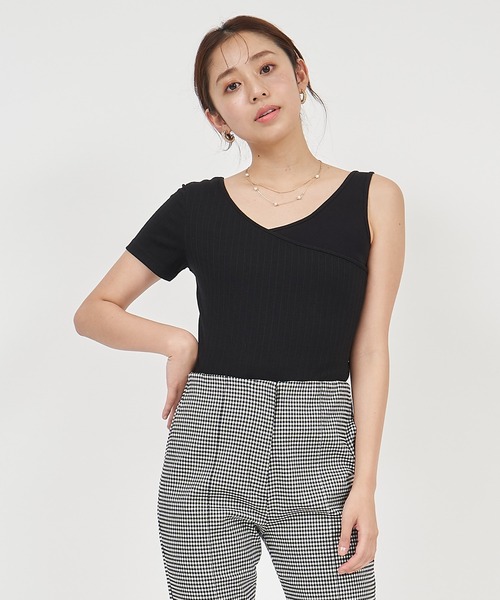 ROYAL PARTY(ロイヤルパーティー)の「2wayアシメレイヤードトップス(Tシャツ/カットソー・レディース・ブラック/ベージュ/ブルー・FREE)」の22枚目の写真