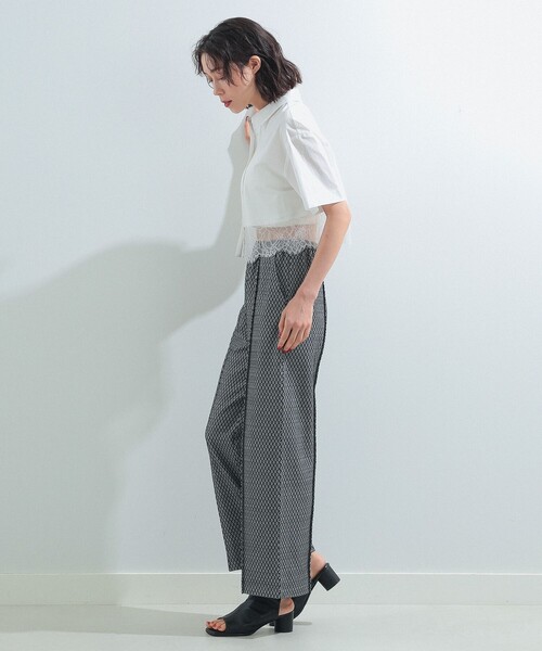 Ray BEAMS（レイビームス）の「Ray BEAMS / スソ レース クロップド シャツ（シャツ/ブラウス・レディース・サックスブルー/ホワイト・ONE SIZE）」の5枚目の写真