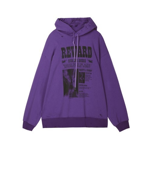 JNBY（ジェーエヌビーワイ）の「Oversized Wanted Rabbit Hooded Sweatshirt（パーカー・レディース・グレー系その他5/パープル系その他3/ブラック系その他・38/40）」の3枚目の写真