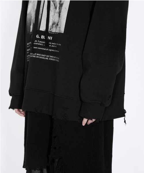 JNBY（ジェーエヌビーワイ）の「Oversized Wanted Rabbit Hooded Sweatshirt（パーカー・レディース・グレー系その他5/パープル系その他3/ブラック系その他・38/40）」の12枚目の写真