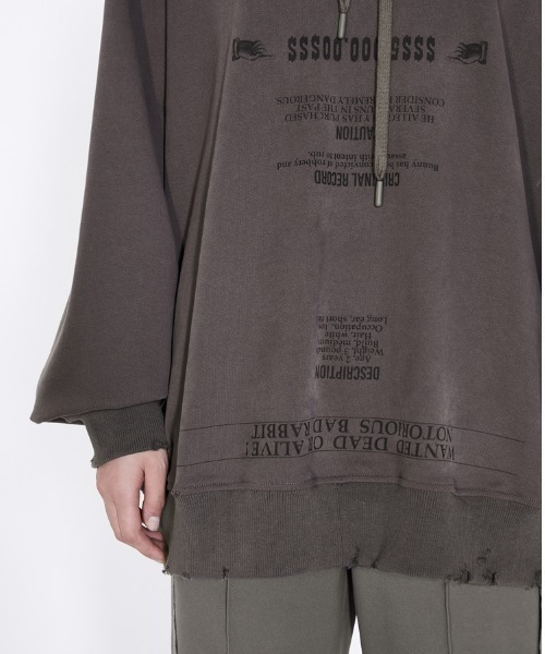 JNBY（ジェーエヌビーワイ）の「Oversized Wanted Rabbit Hooded Sweatshirt（パーカー・レディース・グレー系その他5/パープル系その他3/ブラック系その他・38/40）」の17枚目の写真