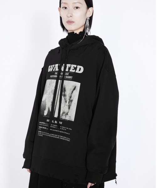 JNBY（ジェーエヌビーワイ）の「Oversized Wanted Rabbit Hooded Sweatshirt（パーカー・レディース・グレー系その他5/パープル系その他3/ブラック系その他・38/40）」の19枚目の写真