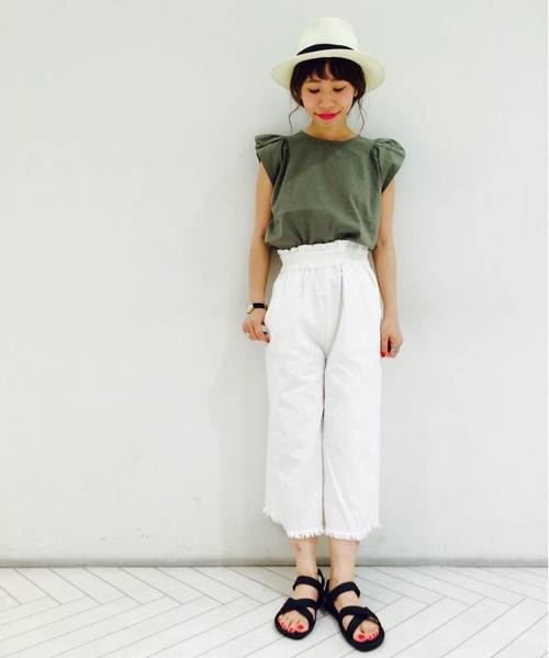 Kastane（カスタネ）の「【Kastane】デニムフリンジガウチョパンツ（デニムパンツ・レディース・ブルー/オフホワイト・FREE）」の11枚目の写真