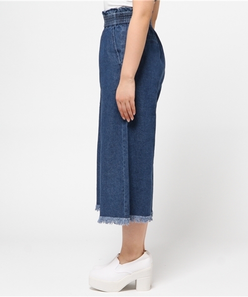 Kastane（カスタネ）の「【Kastane】デニムフリンジガウチョパンツ（デニムパンツ・レディース・ブルー/オフホワイト・FREE）」の7枚目の写真
