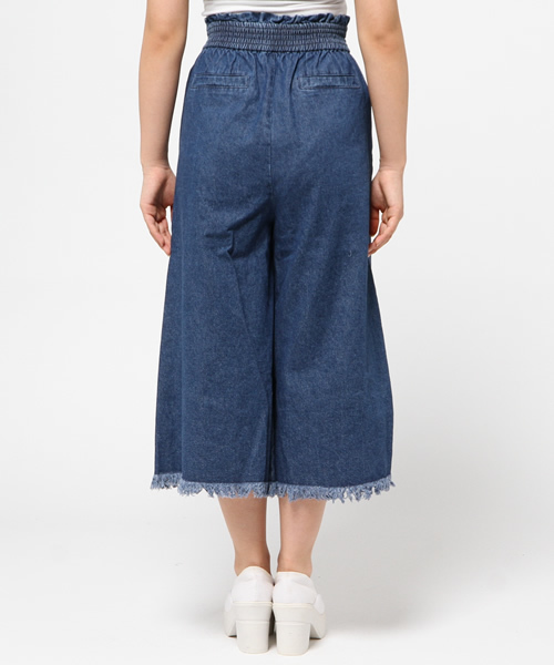 Kastane（カスタネ）の「【Kastane】デニムフリンジガウチョパンツ（デニムパンツ・レディース・ブルー/オフホワイト・FREE）」の8枚目の写真