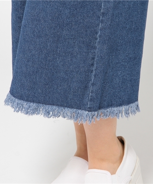 Kastane（カスタネ）の「【Kastane】デニムフリンジガウチョパンツ（デニムパンツ・レディース・ブルー/オフホワイト・FREE）」の4枚目の写真