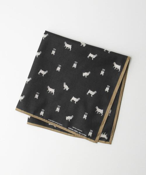 green label relaxing（グリーンレーベルリラクシング）の「GLR シーアイランド パグ ハンカチ（ハンカチ/ハンドタオル・メンズ・パープル/ライトブルー/ブラック・FREE）」の2枚目の写真