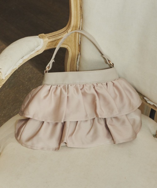 VIOLETTA（ヴィオレッタ）の「ティアードフリルハンドバッグ（ハンドバッグ・レディース・ホワイト/ベージュ/ブラック・FREE）」の5枚目の写真