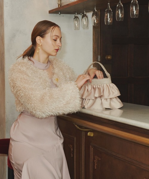 VIOLETTA（ヴィオレッタ）の「ティアードフリルハンドバッグ（ハンドバッグ・レディース・ホワイト/ベージュ/ブラック・FREE）」の8枚目の写真