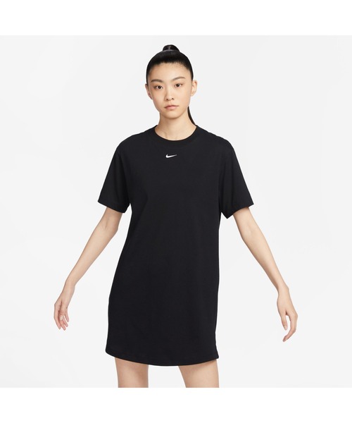 NIKE(ナイキ)の「ナイキ NIKE ナイキ NSW エッセンシャル S/S Tシャツ ドレス(ワンピース・レディース・グリーン/ブラック・XL/S/L/M)」の3枚目の写真