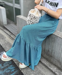 mi via loca | チェック柄シャーリングティアードスカート(スカート)
