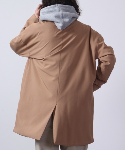 FUNALIVE(ファンアライブ)の「BIG shirt chester coat / シャツチェスターコート unisex(チェスターコート・メンズ・キャメル/チャコール/ネイビー/ブラック/ブルーグリーン/杢グレー・L/LL/M)」の14枚目の写真