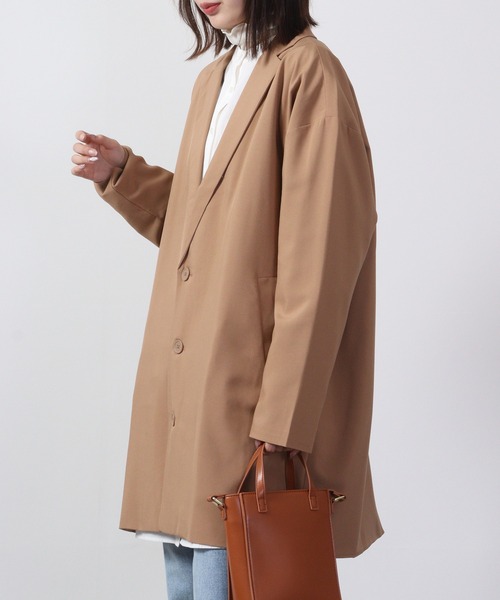FUNALIVE(ファンアライブ)の「BIG shirt chester coat / シャツチェスターコート unisex(チェスターコート・メンズ・キャメル/チャコール/ネイビー/ブラック/ブルーグリーン/杢グレー・L/LL/M)」の17枚目の写真